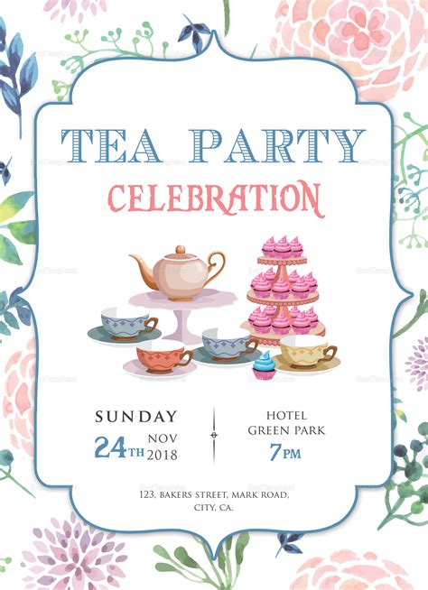 Tea Party Invite Template